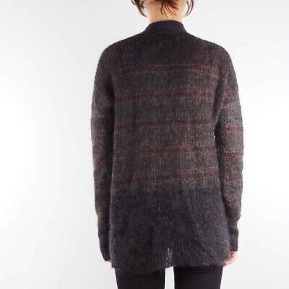 AllSaints Women's Kaff Mohair Blend Cardigan Sweater Knit Asymmetrical Medium - Picture 2 of 7